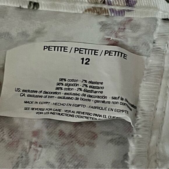 Gloria Vanderbilt Amanda Cropped Floral Jeans Size 12 Petite - Picture 5 of 7